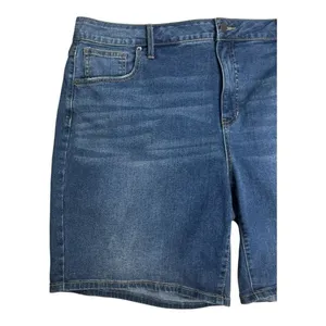 Terra & Sky Blue Denim High-Ruse Women Bermuda Plus Size 22W Cotton Stretch thumbnail 2