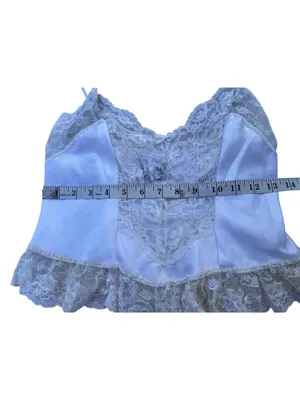Vintage Lis Levesque White Lace Satin Camisole Top Small Made In USA 21r thumbnail 7