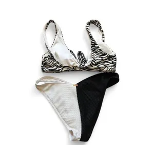 Hollister bikini set zebra top with black and white bottoms thumbnail 2