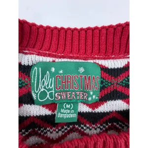Ugly Christmas Sweater Oh Snap Gingerbread Man Fair Isle Red Knit Medium NRXF3S thumbnail 3