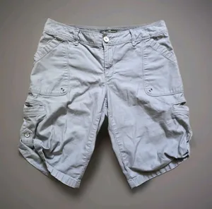Eddie Bauer Womens Cargo Shorts Size 4 Khaki Cotton Utility Hiking Side Snap thumbnail 1