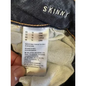 American Eagle Skinny Jeans Women’s 10 Long Blue Super Stretch Denim MidRise thumbnail 4