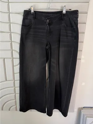 Halara Flex Jeans Washed Denim Wide Leg Medium Petite Cool Gray Denim thumbnail 2