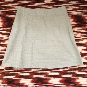 Y2K Coquette Mint Pastel Green white checkered plaid gingham houndstooth high-waisted mini skirt gold buttons #cottagecore #preppy #academia office siren core Measurement in pics thumbnail 4
