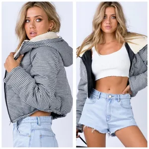 Princess Polly The Keir Puffer Jacket Black/White Size L/XL Plaid Gingham thumbnail 8