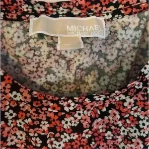 Michael Kors Women's Floral Print Blouse S Multicolor Ruffle Peplum Top thumbnail 4
