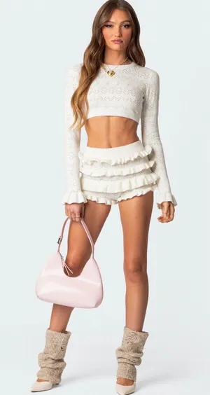 Edikted Mini Shorts White thumbnail 1