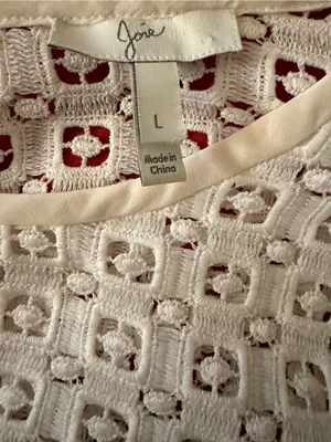 Joie Cream Lace Knit Crewneck Blouse thumbnail 4