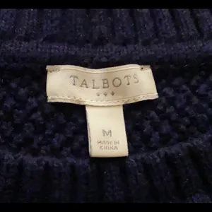 Talbots 100% Cotton Navy Blue Knit Sweater Medium thumbnail 5