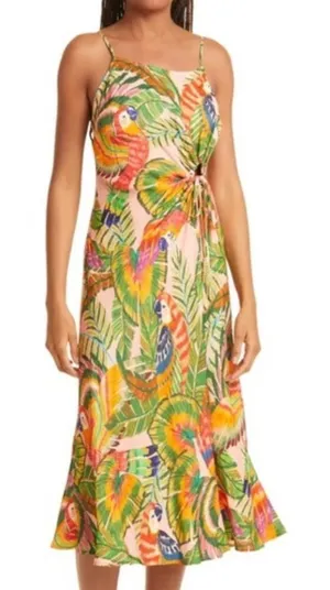 FARM Rio Macaw Leaves Side Knot Dress S thumbnail 1