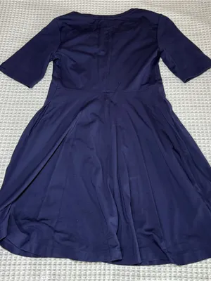 Maeve XSmall Mini Dress Navy Blue Lace Up Square Neck Pockets Skater Corset thumbnail 8