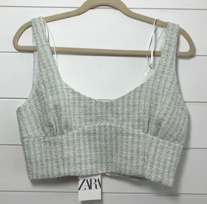 Zara‎ textured corset top fully lined side zipper Size L thumbnail 1