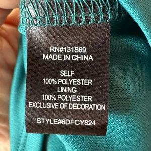 NWT Thirty Thirty Feather Trimmed Cocktail Party Slip Dress in Emerald Size M thumbnail 9