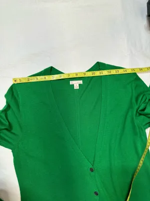 Gap Womens Green V-Neck Button Front Cardigan Sweater Size M Buttons Cotton thumbnail 9