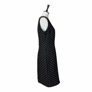 SAG Harbour Y2K Black Polka Dot Sleeveless Sheath Dress Knee Length Size 14 thumbnail 4
