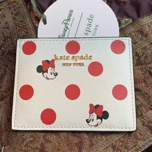 Authentic KATE SPADE LImited Edition leather dots Disney card case thumbnail 2