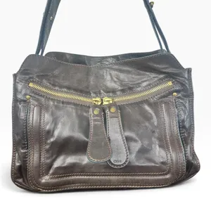 Chloé Bay Shoulder Bag Vintage Medium Brown Leather Gold Hardware Italy Classic thumbnail 2
