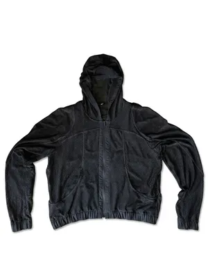 Lululemon Relaxed Fit Black Mesh Full Zip Breathable Hooded Jacket 10 W3EZOS thumbnail 3
