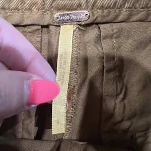 Free People Size 8 Hi Waisted Pegged 90's Crop Ankle Pants Brown Cotton‎ Women’s thumbnail 4