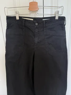 ANTHROPOLOGIE Pilcro Black High Rise Wide Leg Crop Jeans 27 thumbnail 2