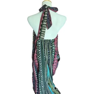 Womens Elan Aztec Tribal Sateen Halter Neck Stunning Maxi Dress - Sz S thumbnail 2