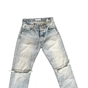 MOUSSY Vintage Light Wash Distressed Straight Jeans Size 24 Made in Japan thumbnail 3