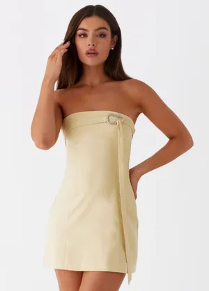Peppermayo Womens Yellow Mini Festival Summer Dress 14 Preppy Soft College Fun thumbnail 1