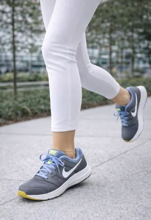 Nike Downshifter 6 Running Shoes Women’s 8.5 Gray Blue Athletic Walking Sneakers thumbnail 1
