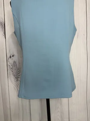 Ann Taylor Tank Top Womens Sz Large Blue Square Neck Sleeveless thumbnail 9
