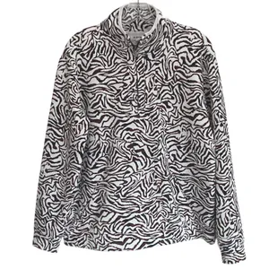 Kinesis Womens‎ Zebra Print Quarter Zip Pullover Mock Neck Active Top Burgundy L thumbnail 3