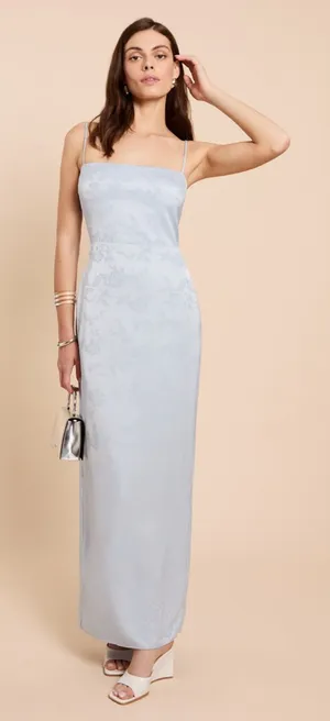NWT Few Moda Kourt Calla Dress size 4 Maxi Midi blue floral baby blue Tibi thumbnail 1