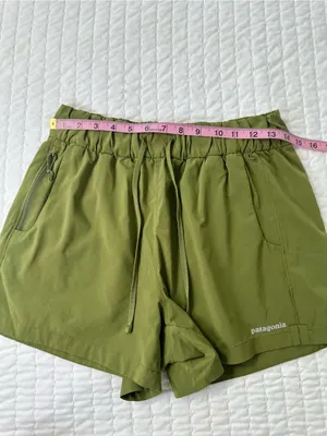 Patagonia Breathable Women’s Terrebonne Caper Green Drawstring Athletic Shorts M thumbnail 4