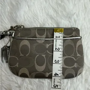 COACH Gray Signature Canvas Wristlet thumbnail 8