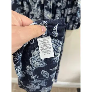 LOFT Paisley Bow Pocket Boho Maxi‎ Dress Blue NWT Size Large thumbnail 5