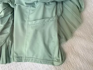 Gold Hinge Pleated Mint Green Women's Skirt thumbnail 5