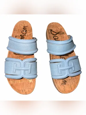 NEW $120 Sam Edelman Rowan Platform Slide Sandal 9 M, BLUE BREEZE thumbnail 8