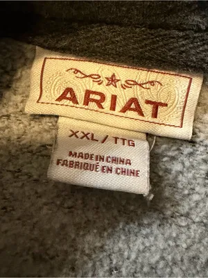 Ariat Women's XXL Heather Gray Pullover Fleece Hoodie Pockets Embroidered Logo thumbnail 4