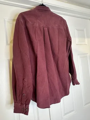 Woolrich Burgundy Faded Button Up Shirt Men’s M Vintage Feel thumbnail 5