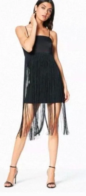 Rikki Black Fringe Flapper Dress thumbnail 1