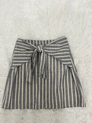 Altar'd State Linen Tie Front Striped Mini Skirt thumbnail 1