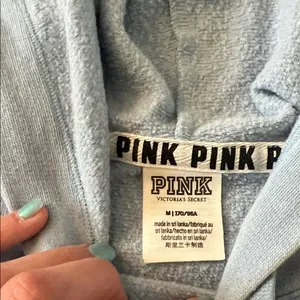 PINK Victoria's Secret Light Blue Logo Hoodie thumbnail 3