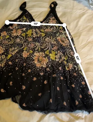 Gorgeous V Neck Floral Sleeveless Flare Mini Dress Black thumbnail 8