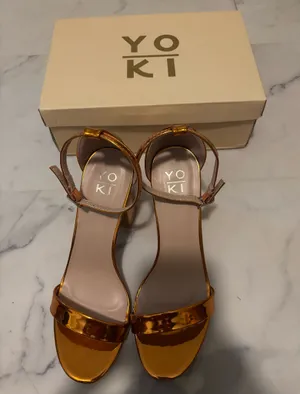 Yoki Women's Metallic Copper Ankle-Strap Heels thumbnail 7