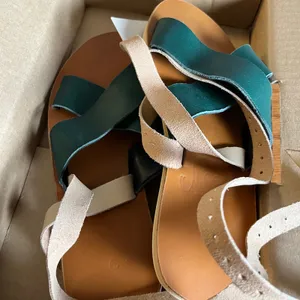 Sseko Women’s Ankle Strappy‎ Leather Sandals Size 6 Agave Alabaster Caramel New thumbnail 4