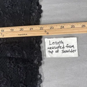 Black Lace Top Size 4 Small Dark Coquette Sheer Witchy Vamp Bell Sleeve Retro thumbnail 13