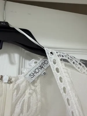 Showpo White lace romper with long skirt thumbnail 6