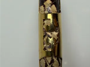 Tory Burch Women’s Leather Inlay Snake Print Gold Double T Bangle Bracelet thumbnail 11