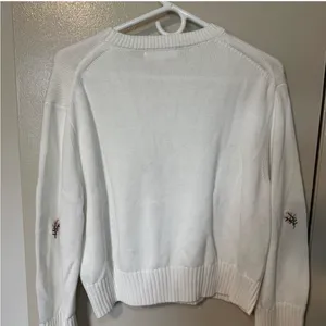 White Floral Embroidered Sweater thumbnail 2