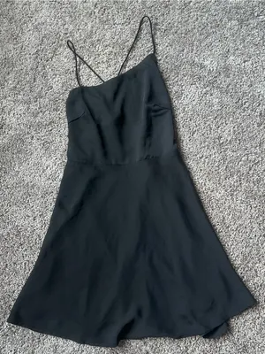 Le Lis Black Slip Mini Dress with Spaghetti Straps thumbnail 1