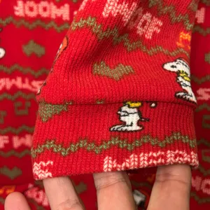 Peanuts Snoopy Christmas one-piece pajama or onesie red size XL. thumbnail 6